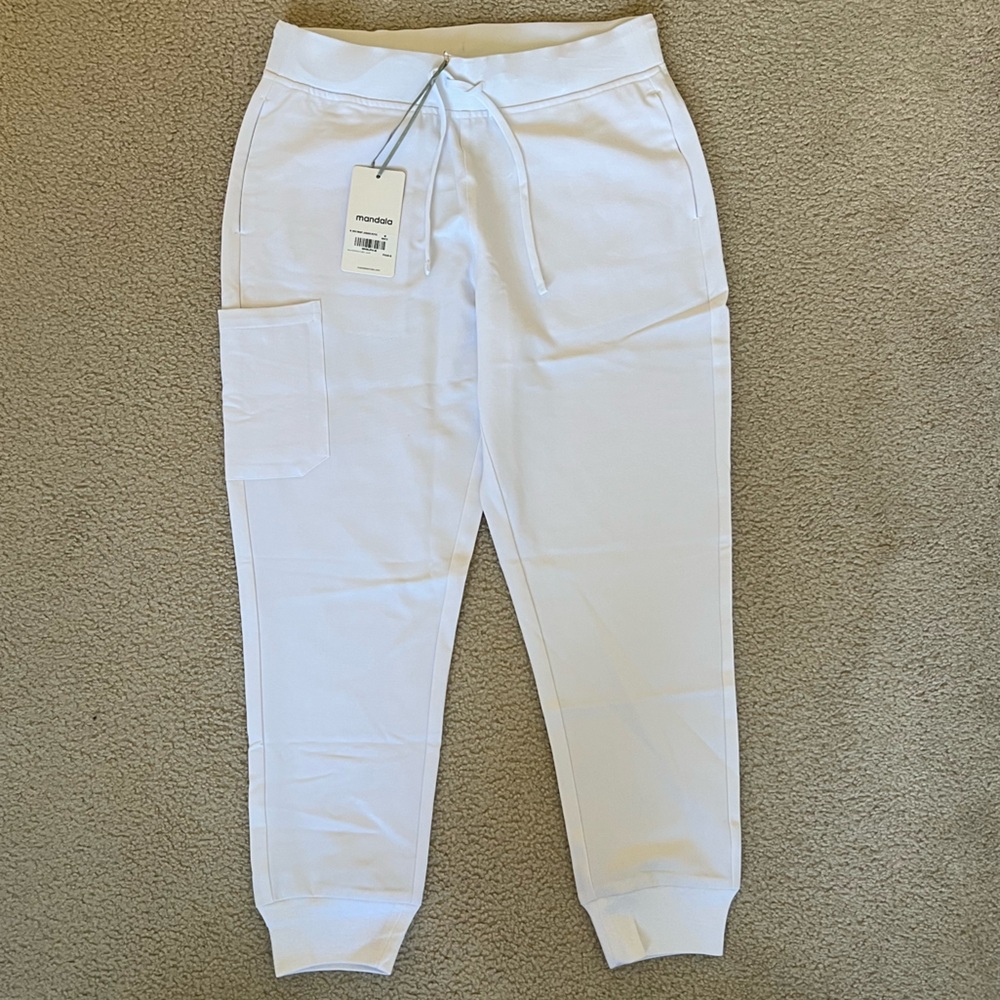 Mandala white scrub pants